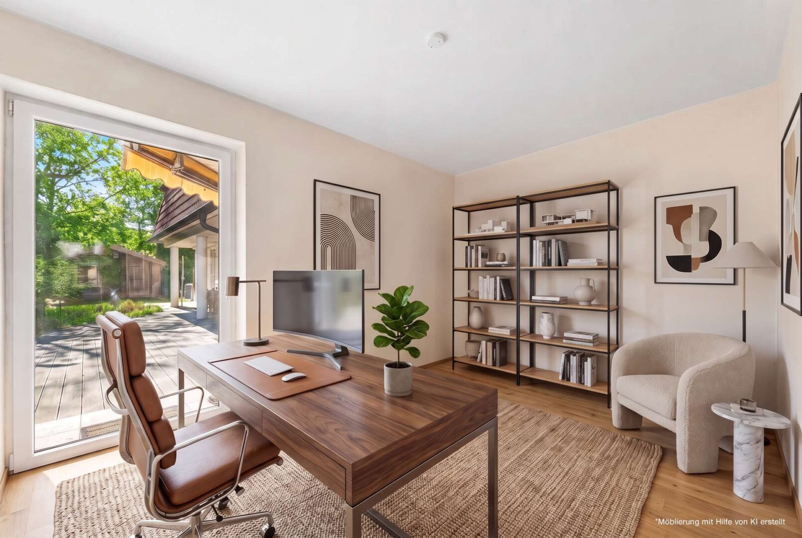 Arbeitszimmer möbliert